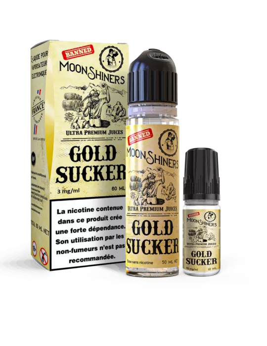 E-liquide Gold Sucker Moonshiners 60ml avec 1 booster pour 3mg