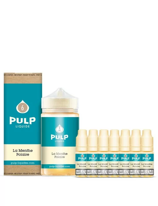 E-liquide la menthe polaire PULP en pack de 200ml en 6mg de nicotine pour cigarette électronique