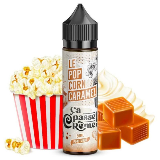 E-liquide pop corn et caramel du fabricant ça passe crème pour e-cig